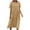 Khaki, variant on Dvprdro Womens Plus Size Dress Summer Fashion Solid Crew Neck Short Sleeve Tiered Pleated Flowy Cotton Linen Dress Casual Loose Beach Sun Midi Dress