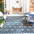 thumbnail image 2 of SAFAVIEH Courtyard Finian Distressed Geometric Indoor/Outdoor Area Rug Navy/Light Beige, 8' x 11', 2 of 10