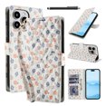 thumbnail image 1 of Wallet Case for iPhone 16 Pro , PU Leather Phone Cover Kickstand RFID Blocking Flip Case Card Slots Wrist Strap Relief Engraved Pattern Magnetic With Stylus Pen, Colorful Flower, 1 of 10