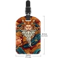 thumbnail image 6 of Square 2Pack PU Leather Chinese God of Wealth Cruise Luggage Tag with Privacy Cover and Name ID Tag for Travel Handbags Backpacks Luggage Tags, 6 of 6