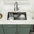 thumbnail image 4 of 30 in. Undermount Single Bowl 16-Gauge Gunmetal Black Stainless Steel Kitchen Sink with Black Drain Assembly, 4 of 9