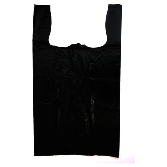 Jumbo Plastic Shopping Bags (18x8x30-13mic) Extra Large Bags (200, Black)
