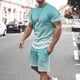 thumbnail image 2 of Mens Pantalones Casuales Cuello Redondo Impresión de Manga Corta Blusa Y Pantalones Cortos Traje, Pantalones de Traje para Hombres, 2 of 5