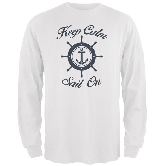 Sail On White Adult Long Sleeve T-Shirt - 2X-Large