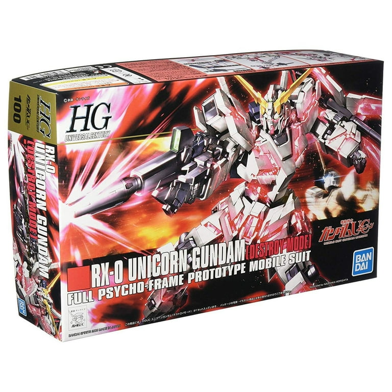 Bandai 1/144 Scale RX-0 Unicorn Gundam HGUC Model Kit, No