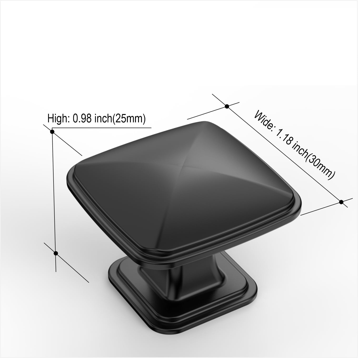10 Pack K0003MB Matte Black Cupboard Drawer Knobs Kitchen Cabinet Knobs Single Hole Cabinet Handles Dresser Knobs