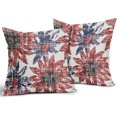 thumbnail image 2 of Navy Blue and Red Pillow Covers 16x16 Set of 2 Retro Sunflower Flowers Print Decorative Throw Pillows Outdoor Modern Art Floral Pillowcase Square Linen Cushion Case for Home Sofa Couch Bed, 2 of 6