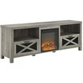 thumbnail image 2 of Walker Edison Abilene Meuble TV avec Cheminée Style Ferme Rustique 70 Pouces - Gris Lavé, 2 of 2