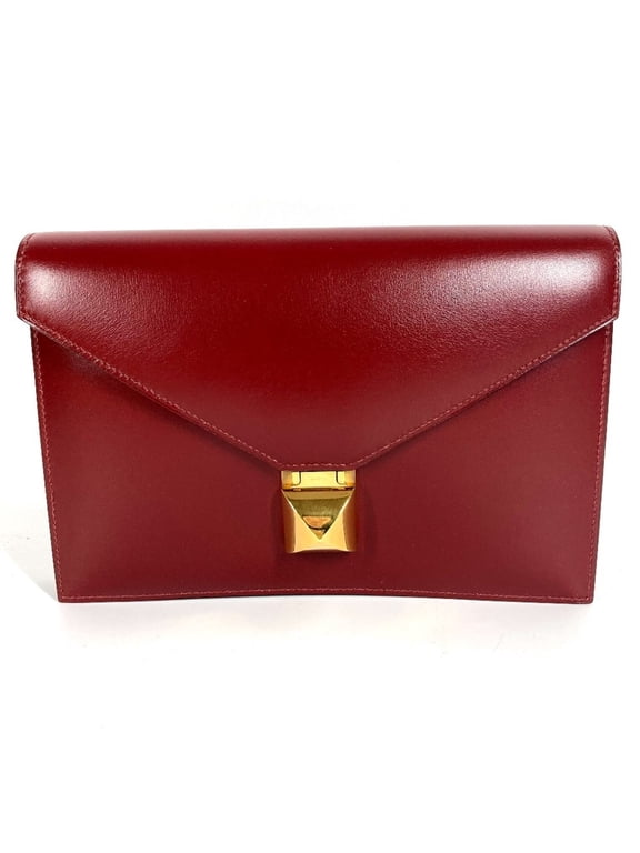 Pre-Owned HERMES Vintage Medor Logo Flap Bag bag, Pouch, Clutch Box Calf Leather,...