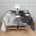 thumbnail image 3 of Black White Gold Marble Pattern Square Tablecloth,Waterproof Square Table Cover,Wipeable Spillproof Washable Table Cover for Home Kitchen Party Decor 42"X42"(107x107cm), 3 of 6