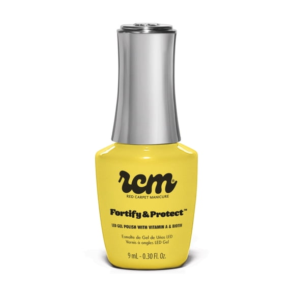 Red Carpet Manicure Fortify & Protect Yellow Crème Gel Polish for Strong, Healthy Nails - Infused with Vitamin A & Biotin - (Star Light, Star Bright) Led Nail Gel Color, 0.3 Fl Oz