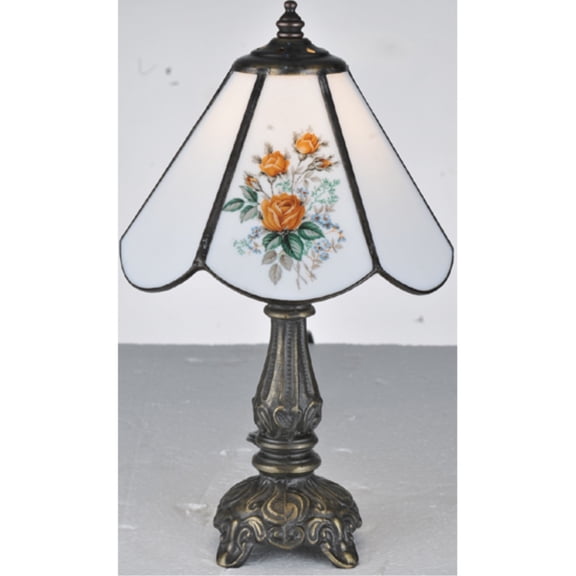 Meyda Lighting 11.5'H Rose Bouquet Mini Lamp, Ca Raindrop - 107812