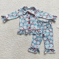 thumbnail image 1 of Venta al por mayor, ropa de Navidad para niña, moda Otoño Invierno, conjunto para niños, pantalones bordados de puntos de pan de jengibre, pijamas para niños, ropa de dormir, 1 of 4