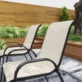 thumbnail image 6 of Outsunny Outdoor Dining Chairs Set of 4, Stackable Outdoor Patio Chairs with High Back, Breathable Mesh Seat for Garden Lawn Backyard, Beige, 6 of 9