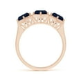 thumbnail image 2 of ANGARA Natural 3 Ct Aeon Three Stone Sapphire Hexagonal Engagement Ring in 14K Rose Gold for Women (Size-6mm) | September Birthstone, Anniversary, Jewelry Gift for Women | Natural Sapphire Ring, 2 of 9