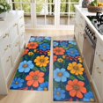 thumbnail image 4 of Kitchen Rugs Sets Of 2,Pioneer Flower Floral Print Pattern Anti Fatigue Kitchen Mat Rugs Non Slip Washable,Decorative Kitchen Floor Mats for Kitchen,Sink,Laundry,17"X47", 4 of 5