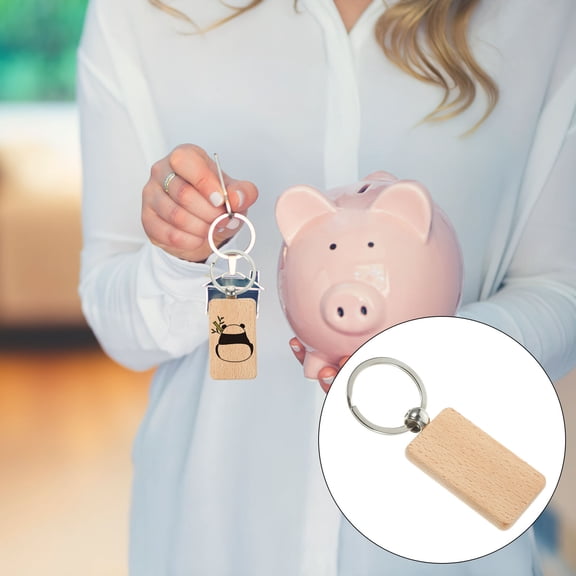 NUOLUX 20Pcs Engraving Blanks Keychain Rectangular for Craft Enthusiasts and Personalization