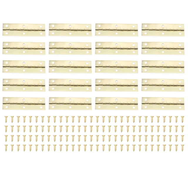 20 Ensembles de Charnières Rabattables en Fer Jaune de 3 Pouces (75x25mm) Robustes, Charnières Rabattables Résistantes à la Rouille avec 120 Vis pour Armoires, Tables Pliantes, Bureaux et Matériel de Mobilier de Maison, Installation Facile