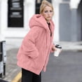 thumbnail image 2 of Xdegoge Women's Fuzzy Sherpa Fleece Jacket Hooded Zip Up Coat Winter Warm Fluffy Outwear Oversized Loose Fit Long Sleeve Shaggy Hoodie with Pockets Casual, 2 of 9