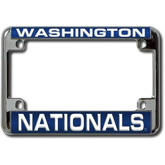 Washington Baseball Nationals Chrome Motorcycle License Plate Frame - also Recreational Vehicles, RVs, Bikes & Scooters