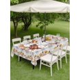 thumbnail image 3 of Outdoor Tablecloth with Umbrella Hole and Zipper, Grey Fall Rectangle Table Cloth 60x120 Inch Waterproof Tablecloth, Thanksgiving Maple Leaf Harvest Botanical Plaid Picnic Table Cover for Patio, 3 of 7