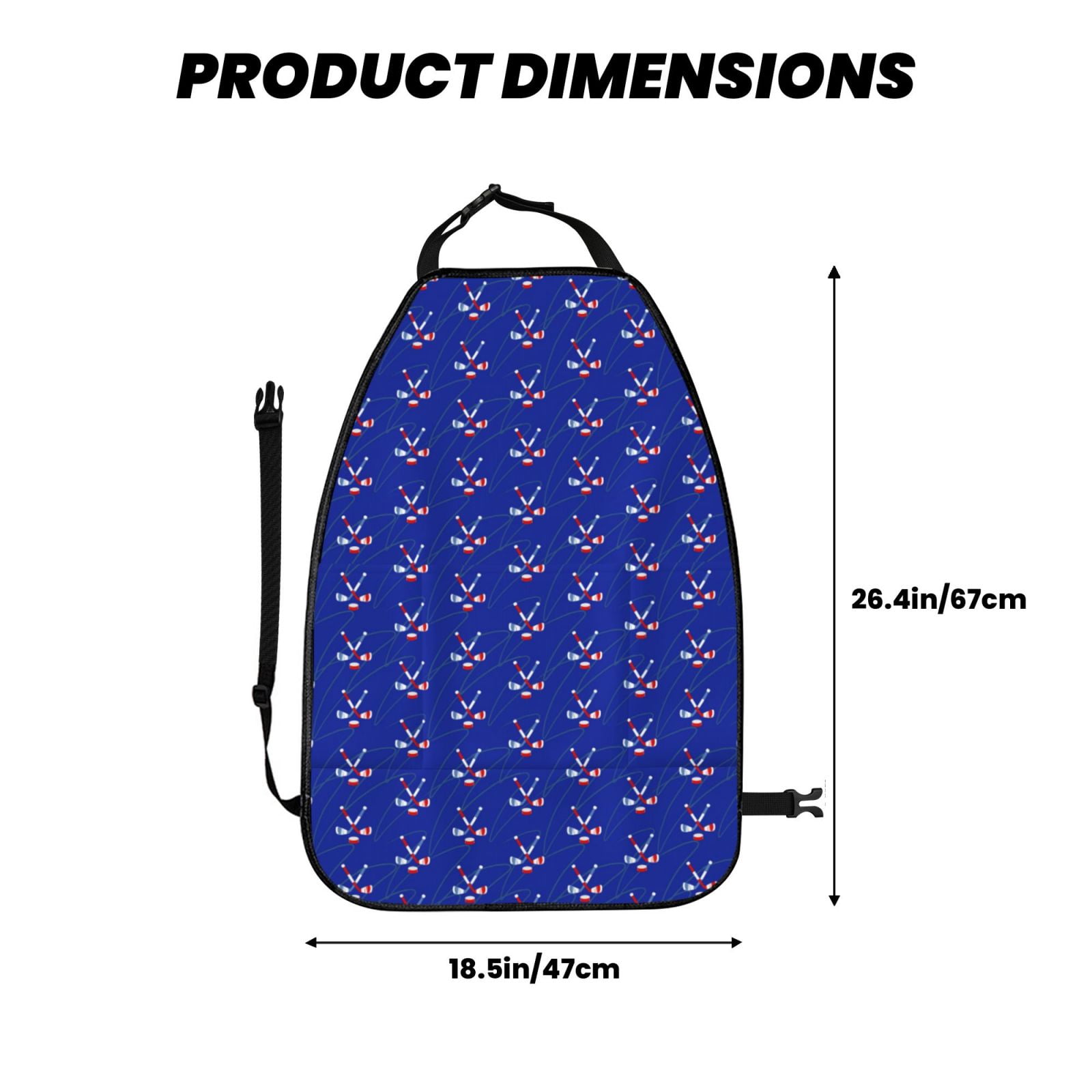 Xecao Hockey Pattern Car Seat Back Protector 2 Pack Large Capacity Pocket, Kick Mats Back Seat Protector