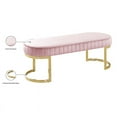 thumbnail image 4 of Meridian Furniture Lemar Contemporary Velvet Bench in Pink, 4 of 4