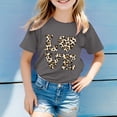 thumbnail image 2 of JAJAHO Girls Graphic Tee Shirt Short Sleeve Crew Neck Casual Leopard Love Letter Printed Cute Summer Tshirts For Kids 3-13 Years Versatile Tops, 2 of 4