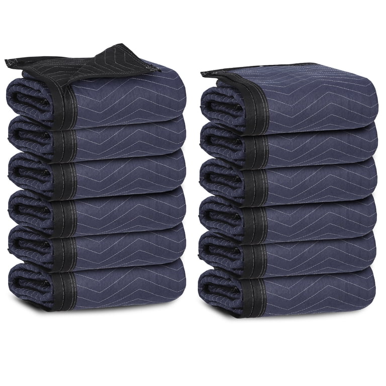 ZENY Moving Blankets 12 Pack - 54x72 Inch Packing Pads For Furniture Protection