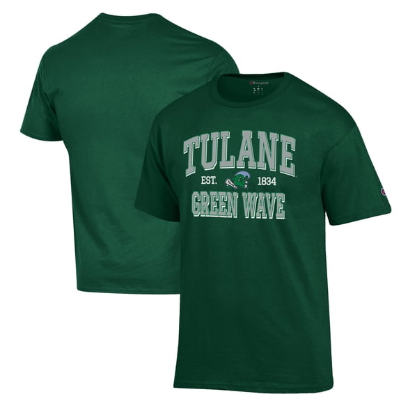 Men's Champion Green Tulane Green Wave Est. Date Jersey T-Shirt