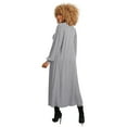 thumbnail image 5 of One opening Two-piece solid color threaded cloak long coat off-shoulder women's jumpsuit, 5 of 5