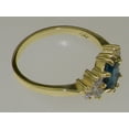 thumbnail image 3 of LBG 14k Yellow Gold Natural London Blue Topaz & Cubic Zirconia Womens Anniversary Ring - Size 9.25, 3 of 5