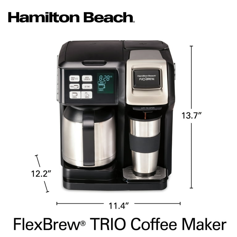 Restored Hamilton Beach FlexBrew Trio Coffee Maker, 10 Cup Thermal