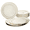 Lace Ivory Gold, variant on " OCCASIONS " 40 Piece Plates Pack, Heavyweight Disposable Wedding Party Plastic Bowls (14oz Soup Bowl, Celebration White & Gold)