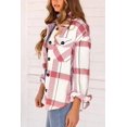 thumbnail image 3 of HSHDLDF Womens Casual Plaid Shacket Button Down Long Sleeve Shirt, 3 of 5