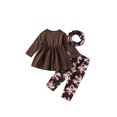 thumbnail image 2 of Toddler Girl Thanksgiving Outfits Ruffle Long Sleeve Blouse Turkey Print Tops Leopard Leggings Set, 2 of 6