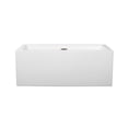thumbnail image 2 of Melody 60 Inch Freestanding Bathtub in White with Brushed Nickel Drain and Overflow Trim, 2 of 5