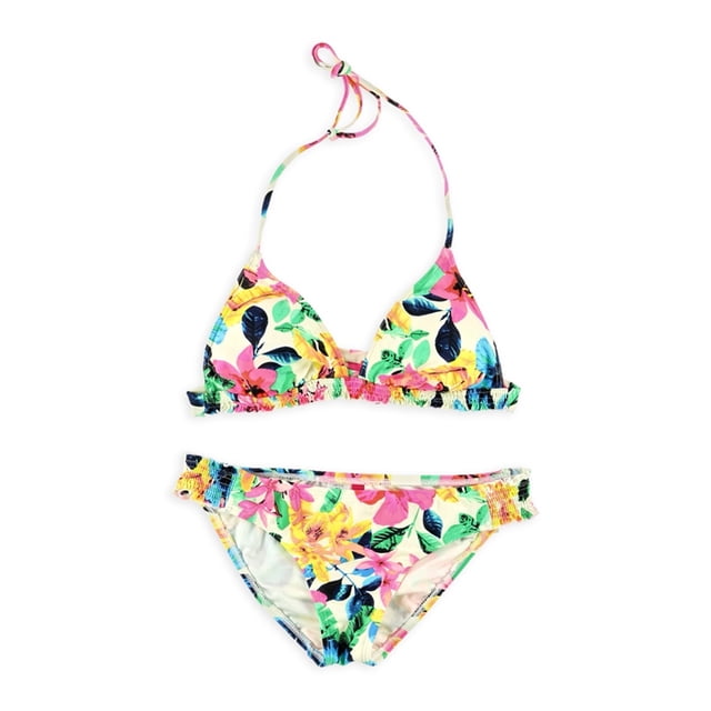 Bikini Lab Bikini de 2 piezas con bandas Tri Hipster para mujer, blanco, mediano