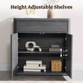 thumbnail image 2 of SICOTAS 103.8" Wide Sideboard Buffet Cabinet with Storage,Moderns Credenza Consle Cabinet with Doors & Drawer for Living Room, Dining Room,Dark Gray Alder, 2 of 9