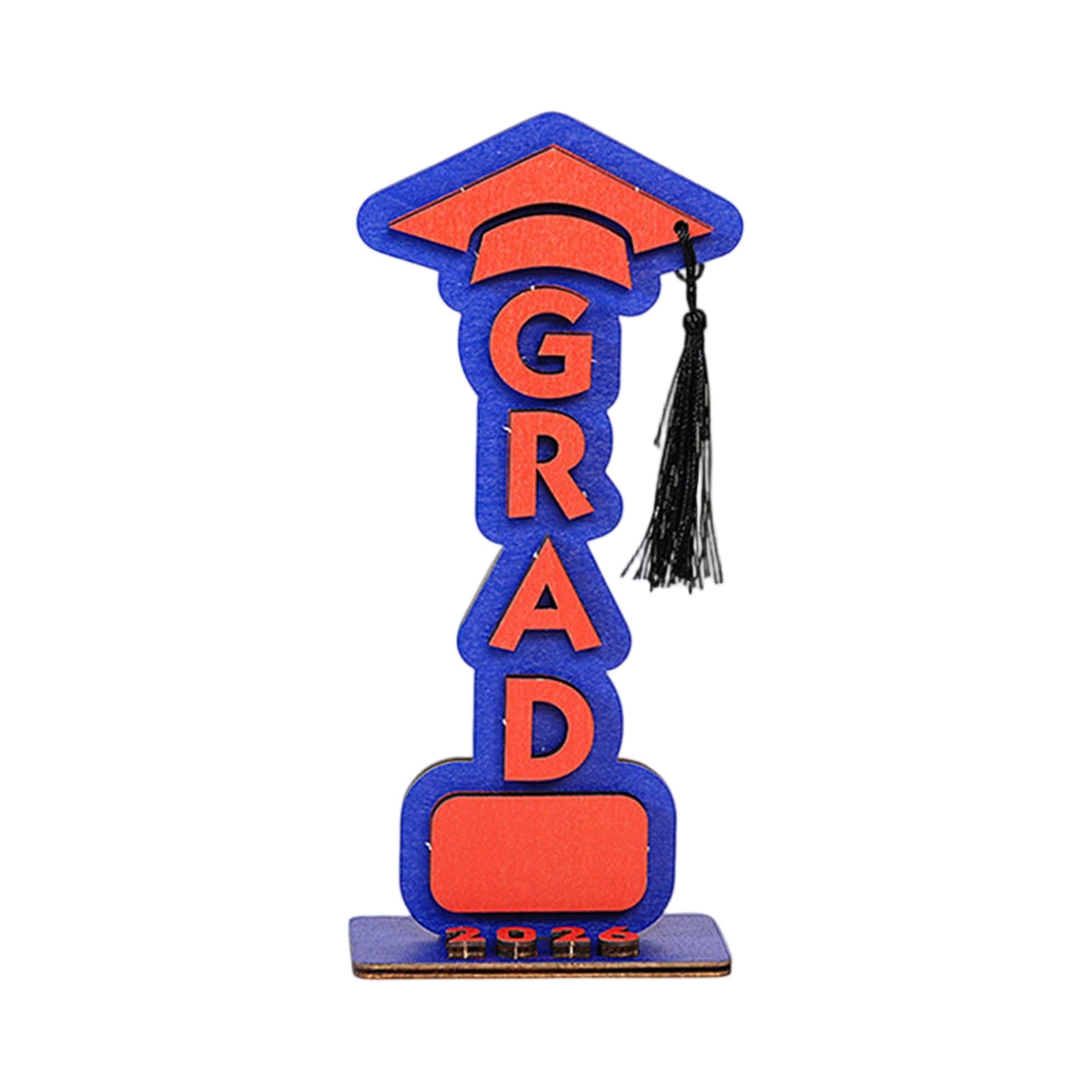 6PCS Graduation Decorations 2026 Wooden Grad Tabletop Sign 8.8in Graduation Party Decor, 3D Grad Display with Cap Graduation Season Table Centerpiece Keepsake