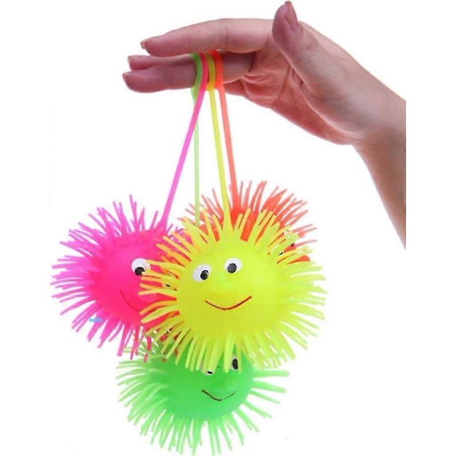 Glowing Spiky Hedgehog Dimple Fidget Toy - Set of 5, 12cm - Squeezy & Inflatable Anti-stress Ball