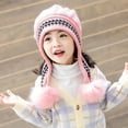 thumbnail image 6 of Meresysid Girls Winter Cover Ears Beanie Hat Ear Flaps Ski Snow Hats Knit Fleece Lined Hats Pink, 6 of 6