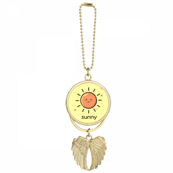 Pleasant Sunny Day Sunbeam Car Keychain Angel Wing Pendant