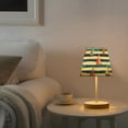 thumbnail image 2 of Yayeee Mini Table Lamp 11.8" Dimmable with Fabric Shade 3 Color Temperatures, Blue Sailboats, 2 of 7
