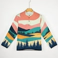 thumbnail image 5 of Mountain Sunset Forest Art Men's Stand Collar Sweater Long Sleeve Clothing Loose Fit Sports Sweater, 5 of 8