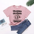 thumbnail image 6 of Blmnix Short Sleeve Casual Tops for Women 2024 Pink Graphic Loose Grandma Crew Neck T-Shirts Fashion Tees, 6 of 6