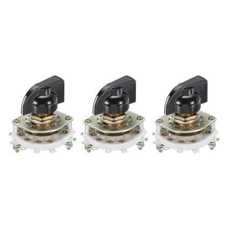 2P4T Rotary Switch 2 Pole 4 Position Band Selector 1 Deck for Radio Home Machine 3 Pcs