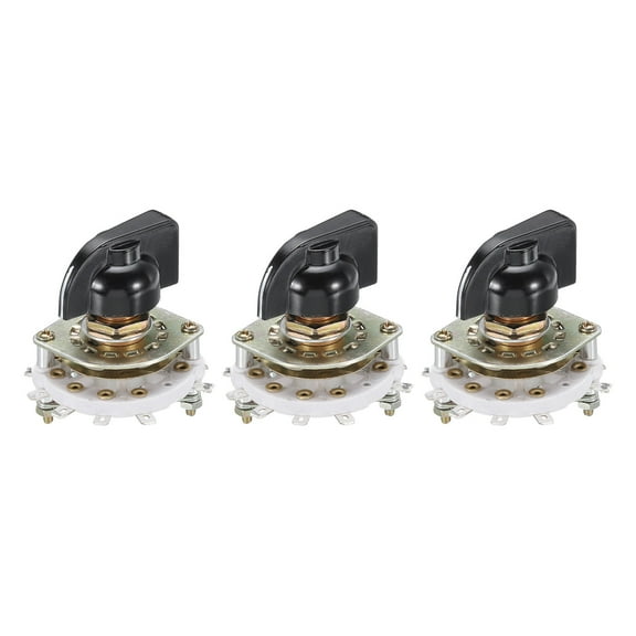 2P4T Rotary Switch 2 Pole 4 Position Band Selector 1 Deck for Radio Home Machine 3 Pcs