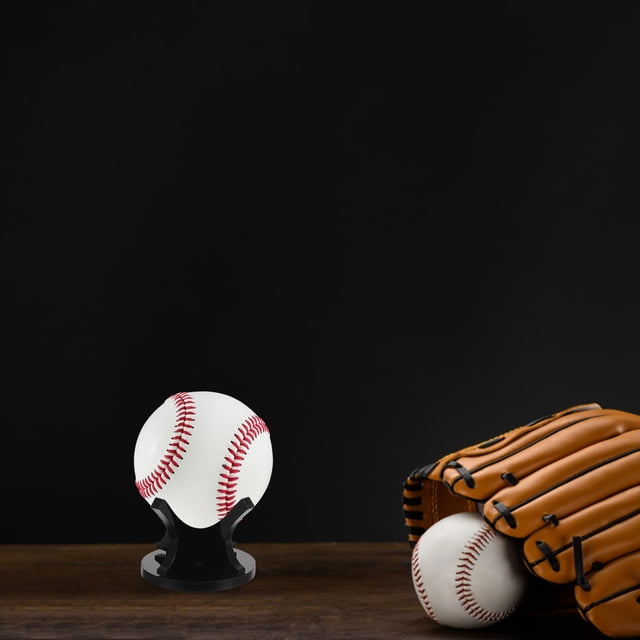 RENACLIPY 3pcs Baseball Holder Acrylic Black Non-slip Stable Home Decoration
