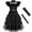 Dress + Belt, variant on KAWELL Black Costume Dress for Girls Cosplay Costume Halloween Outfit for 5-12 Years